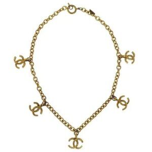 Chanel CC Charm Gold Chain Necklace 145768